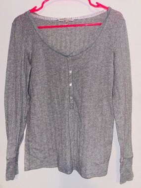 Women's Grey Silver Shine Long-Sleeve sleep wear